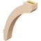 Ekena Millwork 3-inch W x 16-inch D x 22-inch H Lafayette Rough Cedar Woodgrain TimberThane Knee Brace, Primed BRCUR03X16X22LFTRCPR - alternate 2